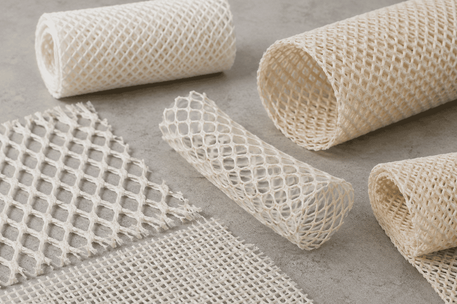 Voorbeelden rol stuk wit cellulose netten
